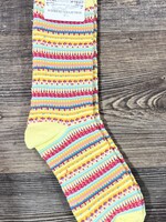 World's Softest Socks Weekend Crew Socks-Yellow Stripe