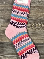 World's Softest Socks Zigzag Weekend Collection-Pink Multi