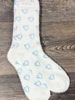 World's Softest Socks Blue Open Heart Cozy Crew Socks