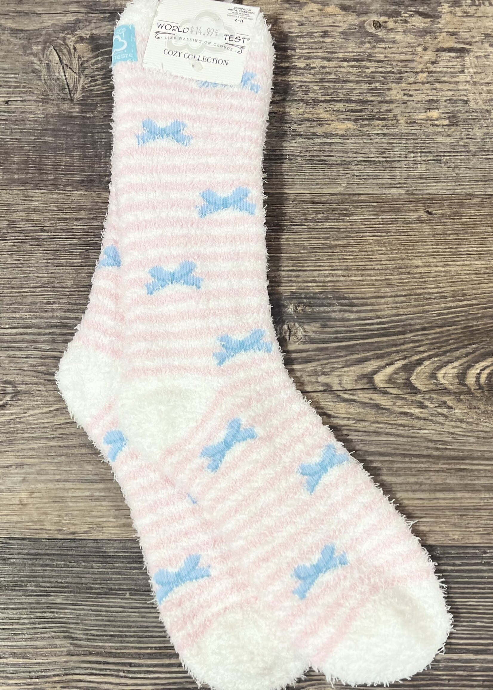 World's Softest Socks Ribbon Stripe Cozy Crew Socks