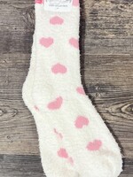 World's Softest Socks Pink Heart Cozy Crew Socks