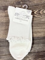 World's Softest Socks White Ruffle Socks