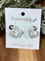 Periwinkle Silver 3 Strand Hoop Earrings