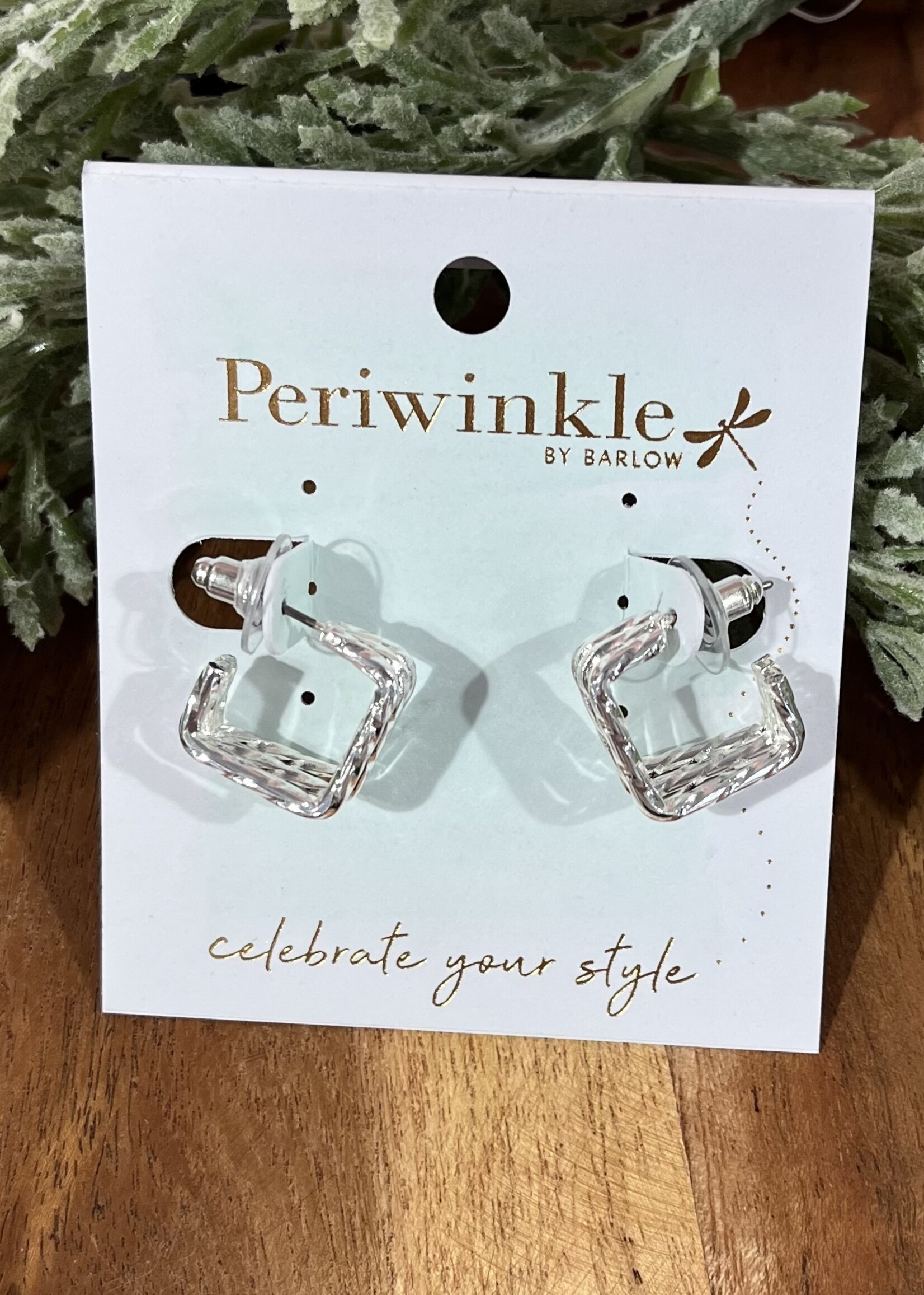 Periwinkle Silver 3 Strand Hoop Earrings