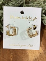 Periwinkle Gold 3 Strand Square Hoop Earrings