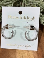 Periwinkle Silver Twisted Texture Hoop Earrings