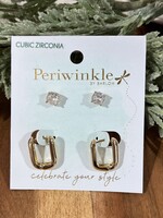Periwinkle Gold Huggie/Stud Earring Duo