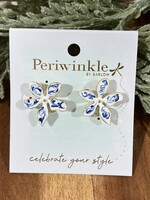 Periwinkle Enamel Flower Earrings