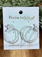 Periwinkle Silver Double Hoop Earrings