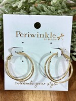 Periwinkle Gold Double Hoop Earrings