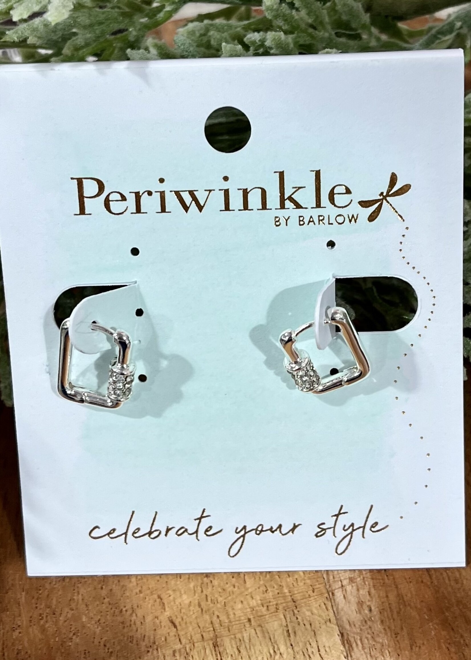 Periwinkle Silver Sparkle Huggie Earrings