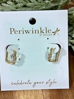 Periwinkle Gold Sparkle Huggie Earrings