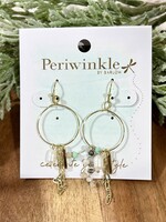 Periwinkle Gold/Mint Bead Dangle Earring