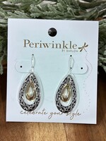 Periwinkle 2 Tone Textured Teardrop Earrings