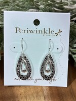 Periwinkle Silver Textured Double Teardrop Earrings