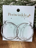 Periwinkle Silver Double Layer Hoop Earrings