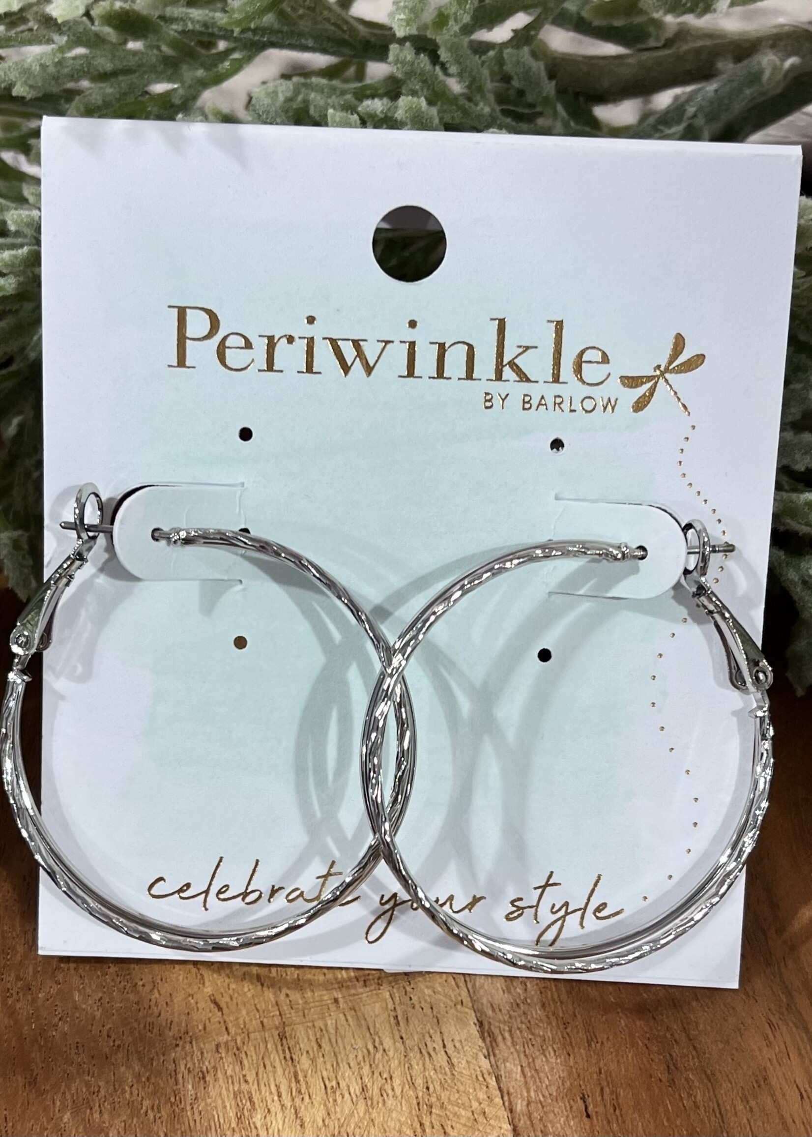 Periwinkle Silver Double Layer Hoop Earrings