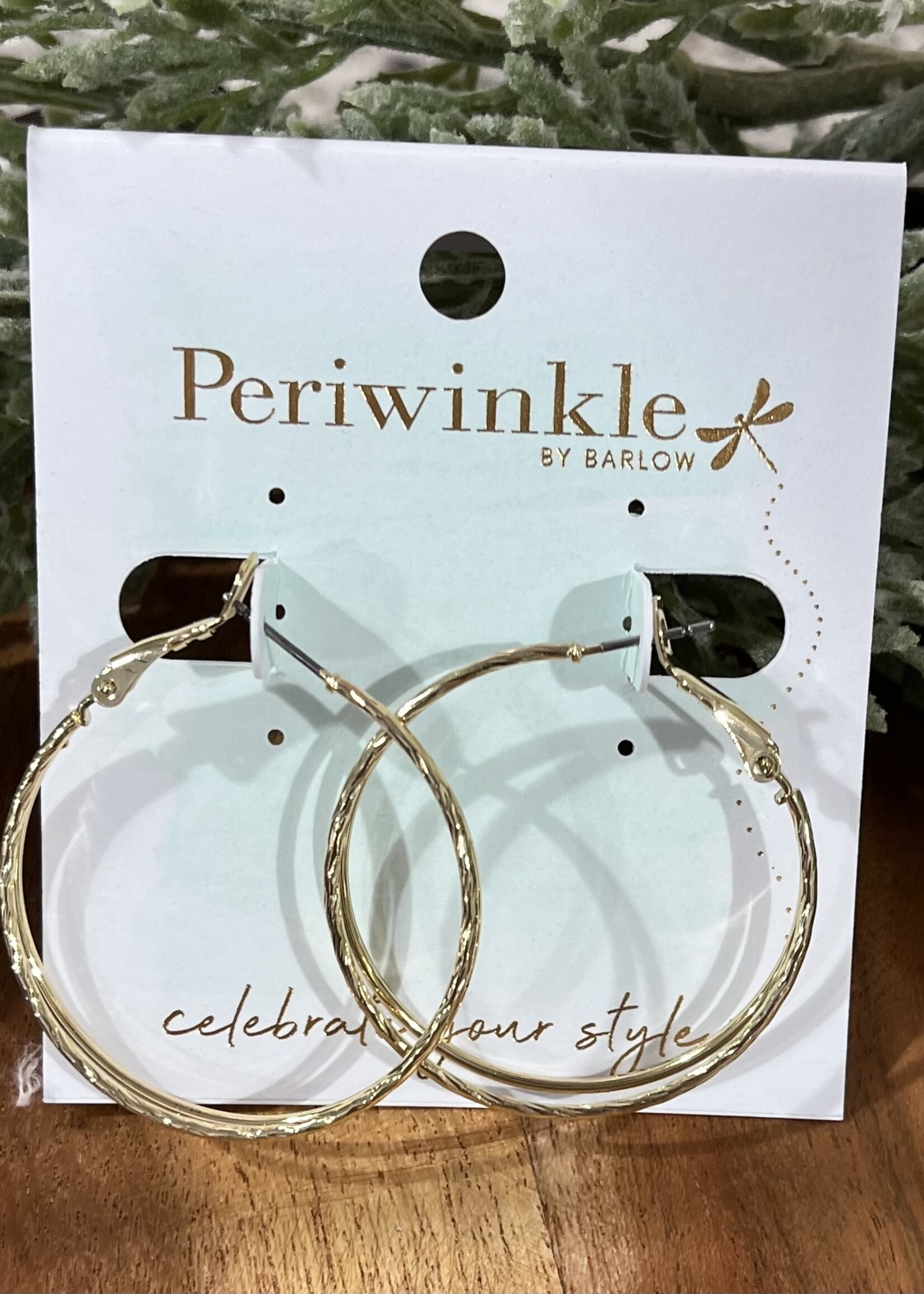Periwinkle Gold Double Layer Hoop Earrings