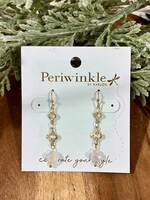 Periwinkle Gold/Crystal Clover Drop Earrings