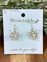 Periwinkle Gold Wire Flower Earrings