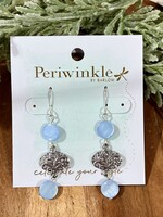 Periwinkle Blue Filigree Dangle Earrings