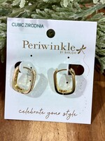 Periwinkle Sparkle Square Hoop Huggie Earrings