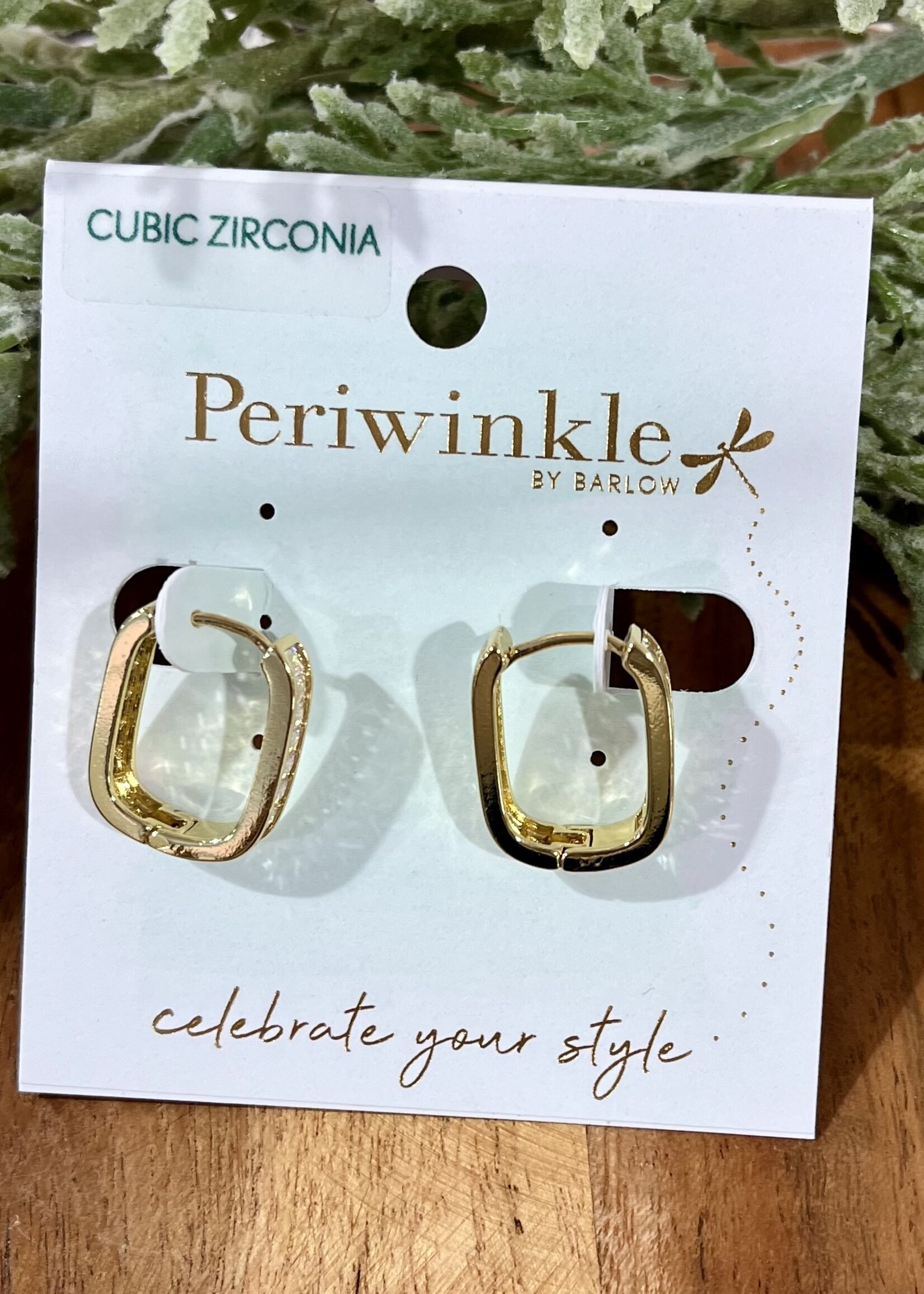 Periwinkle Sparkle Square Hoop Huggie Earrings