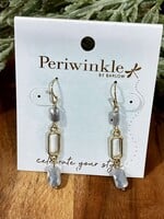 Periwinkle Colored Facet Dangle Earrings