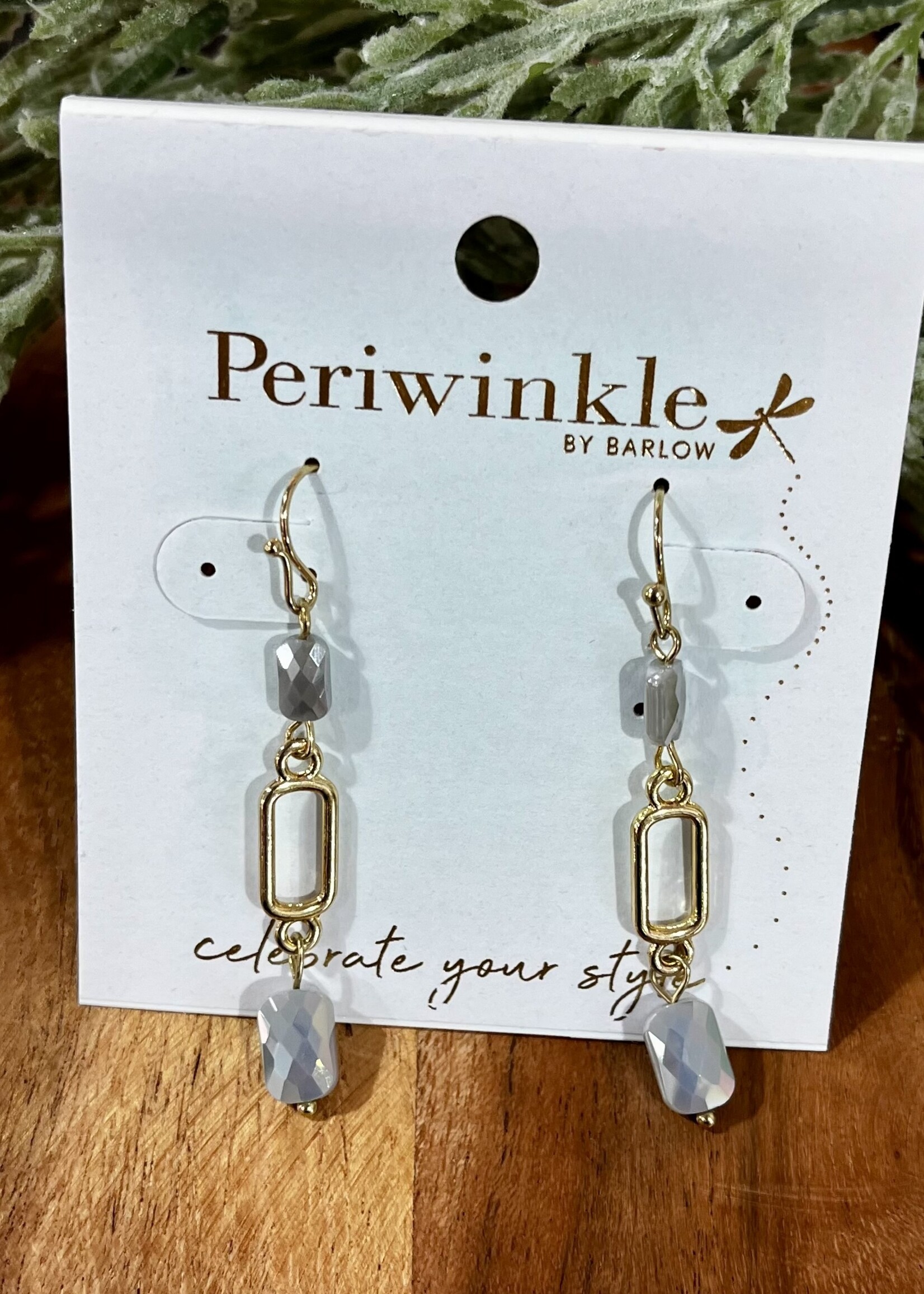 Periwinkle Colored Facet Dangle Earrings