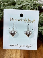 Periwinkle Silver Bubble Heart Earrings
