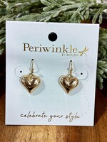 Periwinkle Gold Bubble Heart Earrings