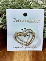 Periwinkle Double Heart Pin