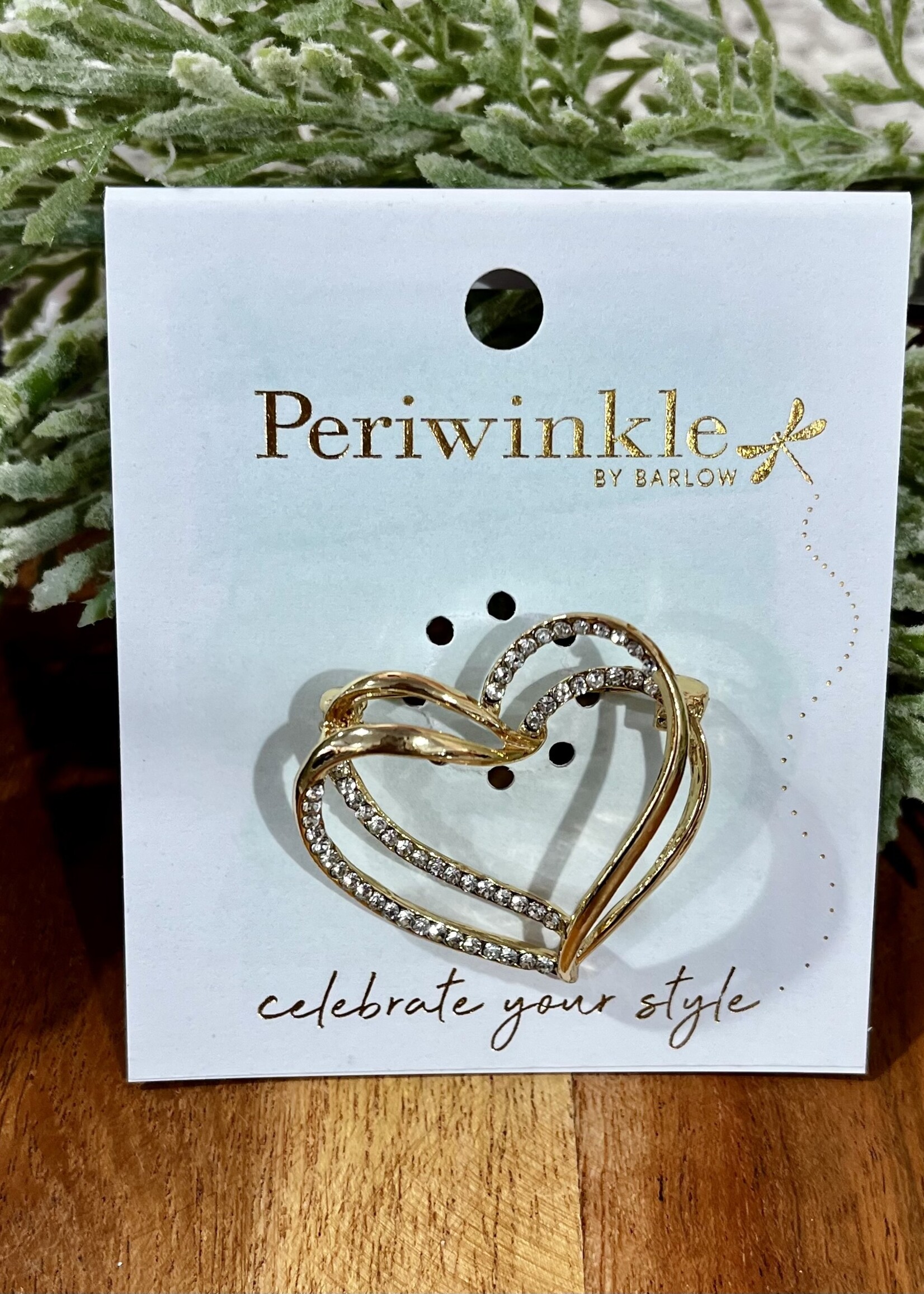 Periwinkle Double Heart Pin