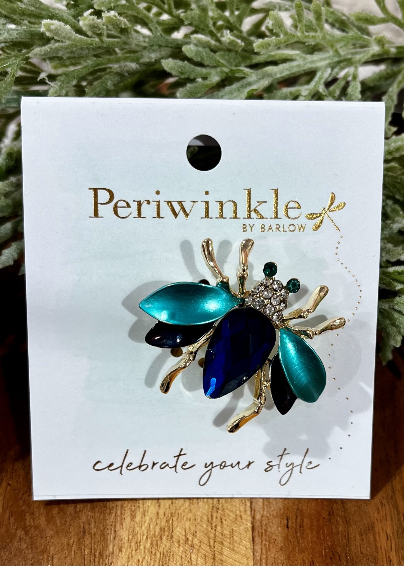 Periwinkle Enamel Insect Pin