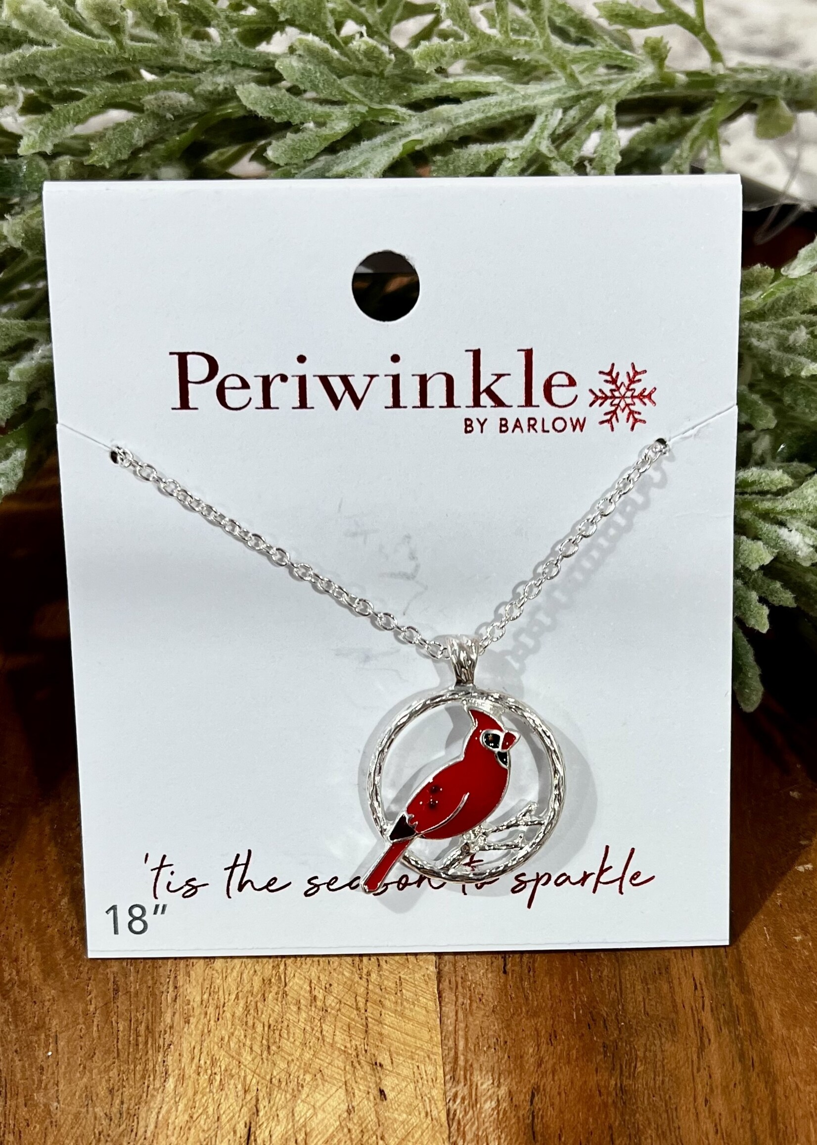 Periwinkle Cardinal Pendant Necklace