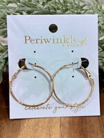 Periwinkle Gold Wire Hoop Earrings