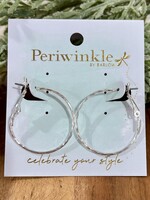 Periwinkle Silver Wire Hoop Earrings