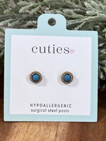 Periwinkle Turquoise Stone Stud Earrings