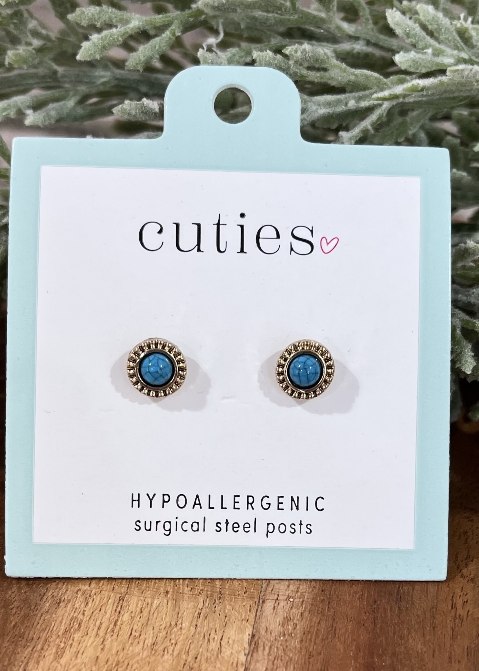 Periwinkle Turquoise Stone Stud Earrings