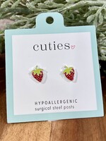 Periwinkle Strawberry Stud Earrings
