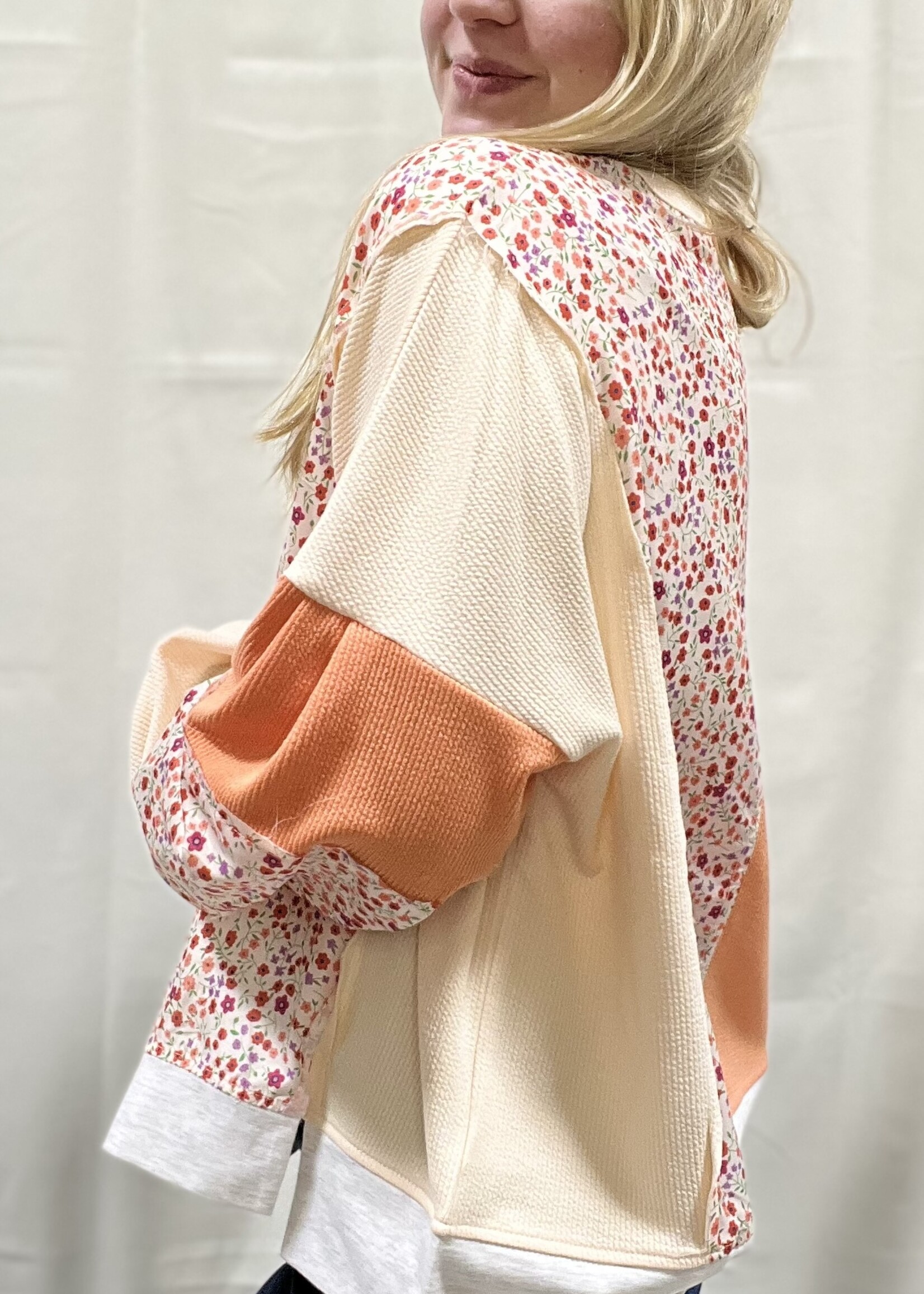 Orange Flower Patch Top