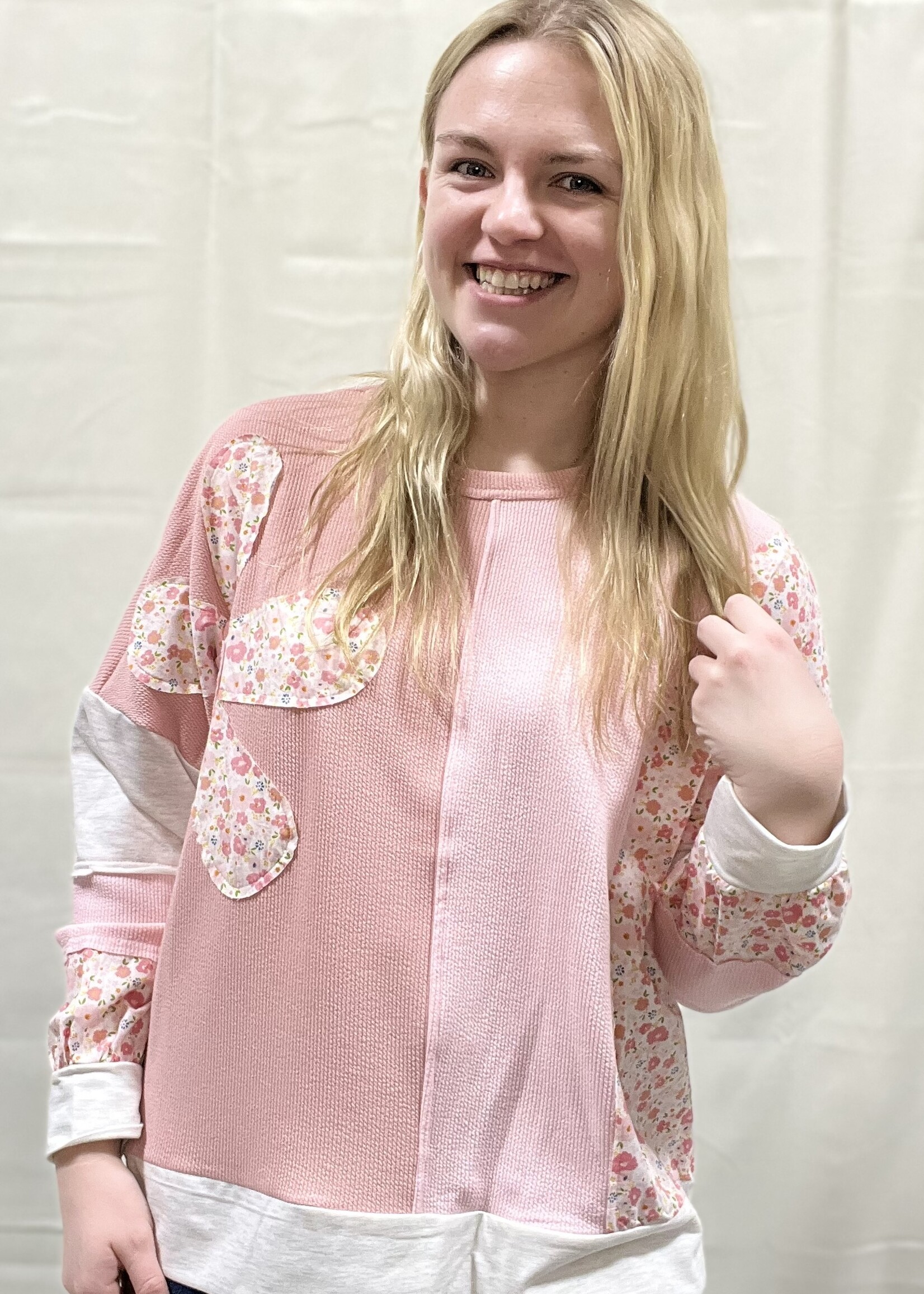 Blush Flower Patch Top