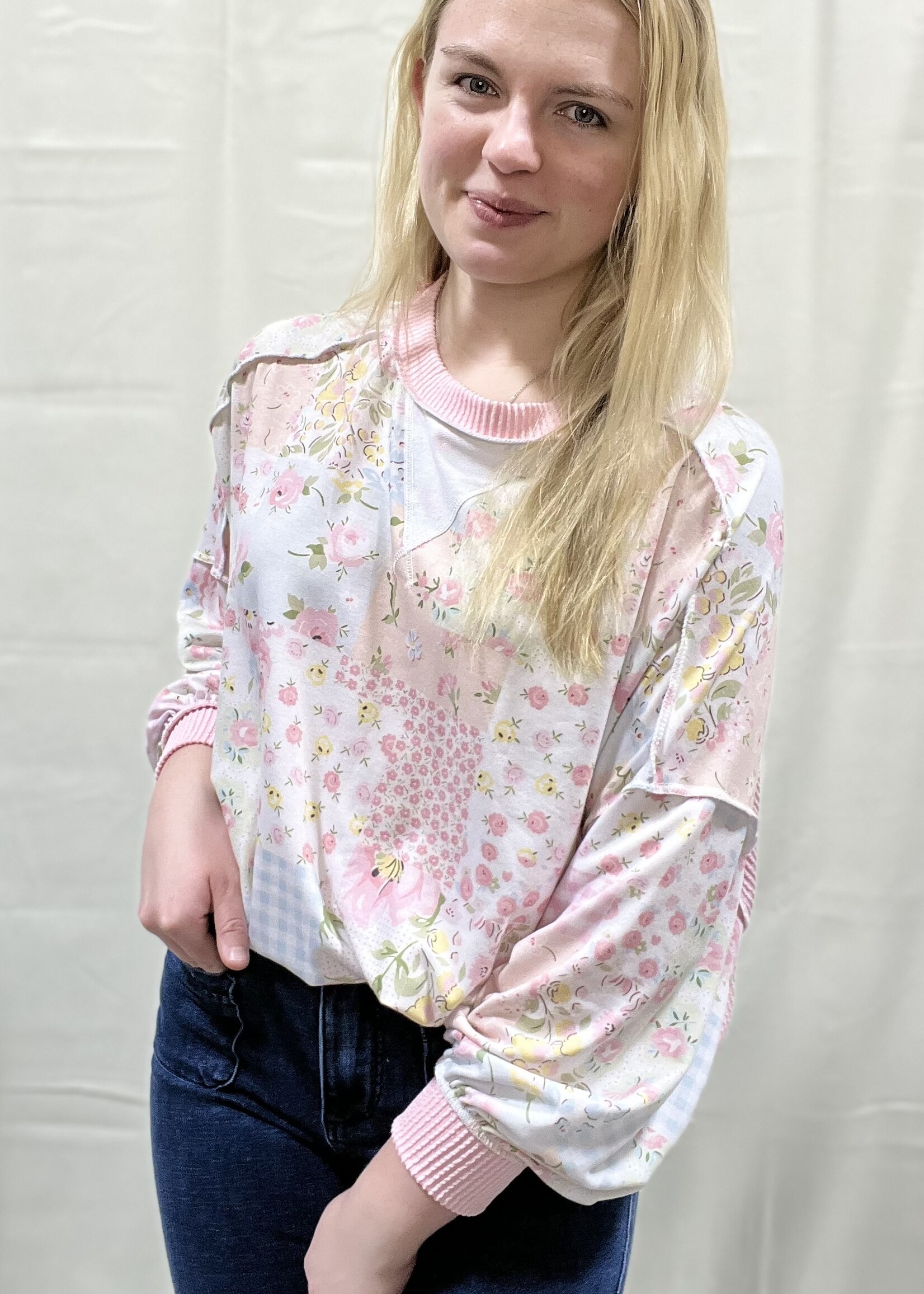 Patchwork Inspired Oversized Top