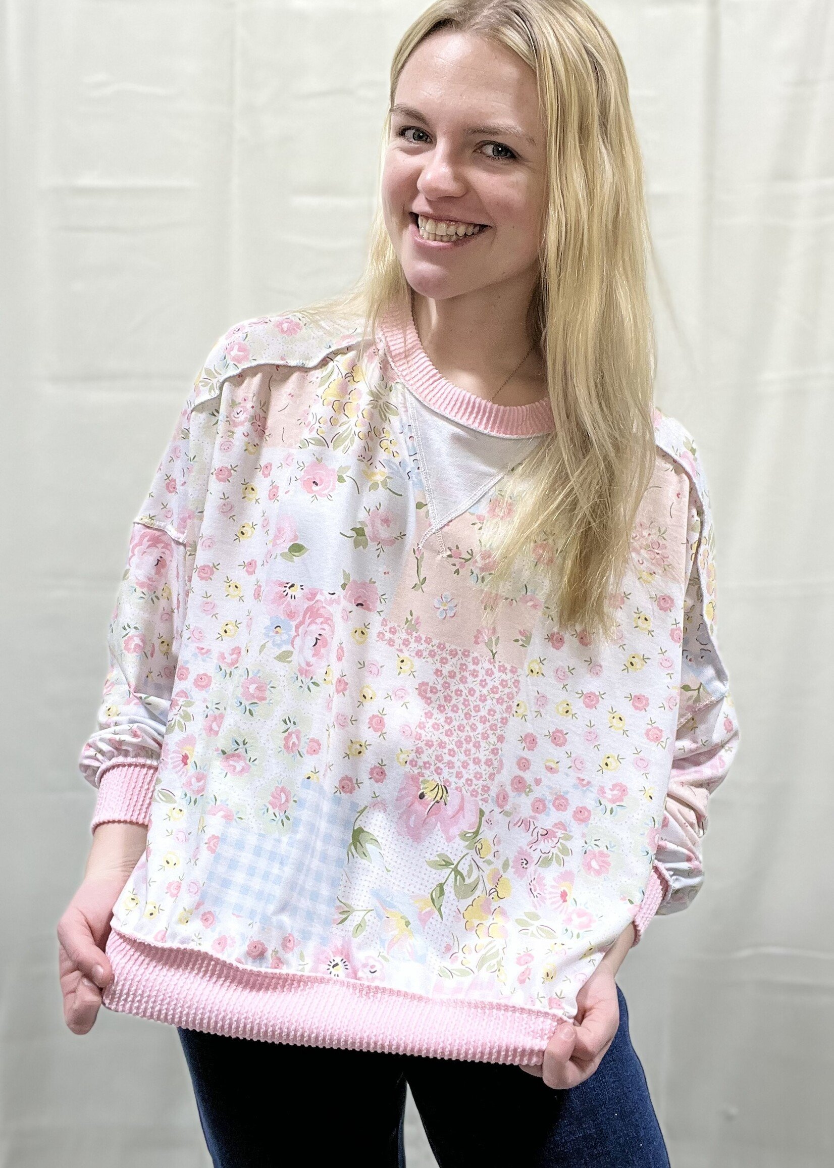 Patchwork Inspired Oversized Top