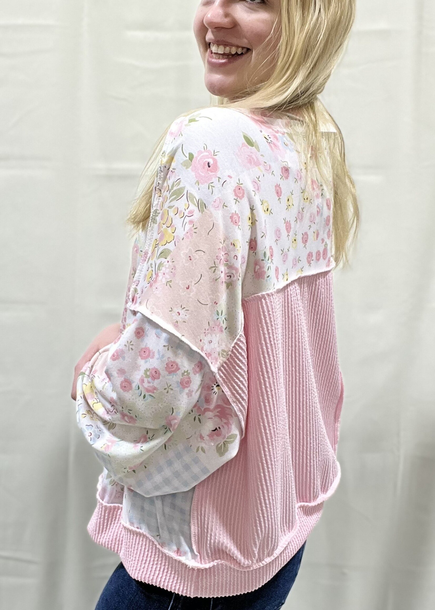 Patchwork Inspired Oversized Top