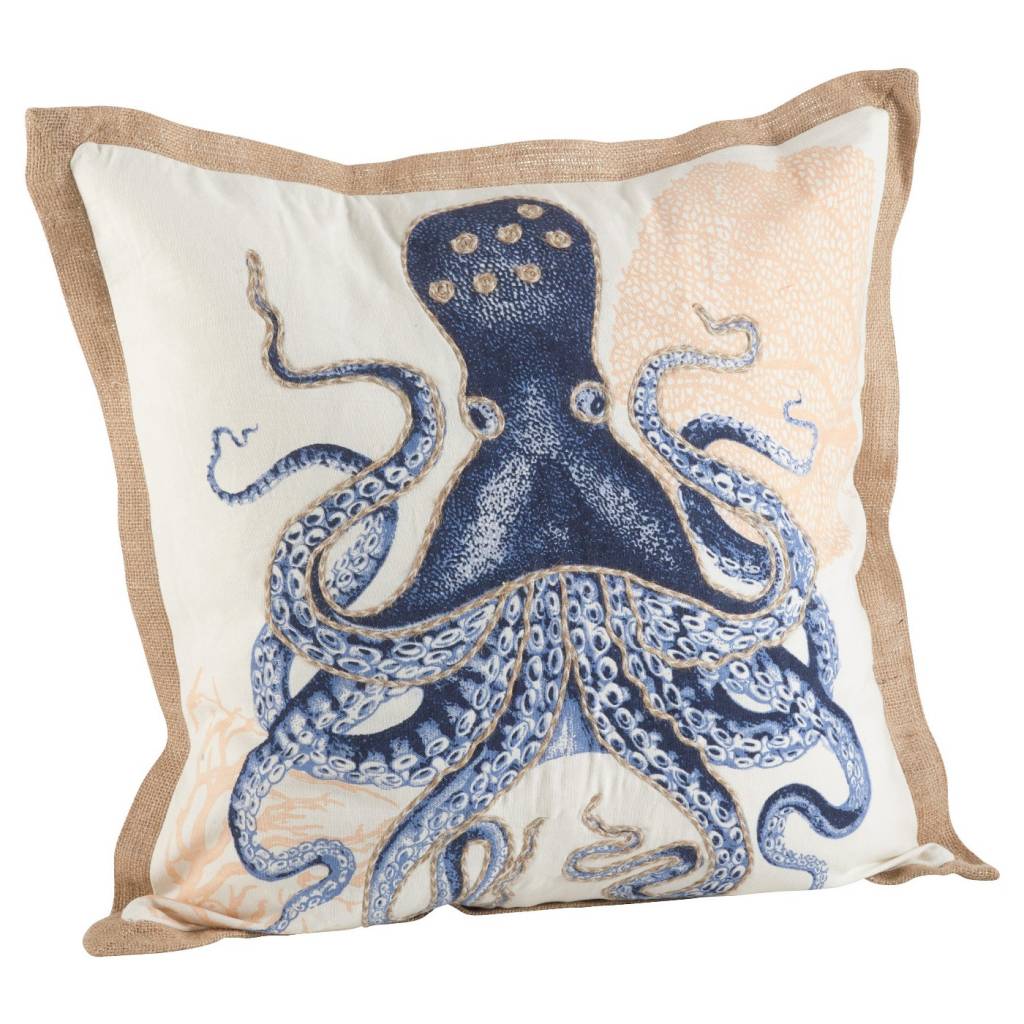 Octopus Accent Pillow Cephalopod by Patricia_braune Marine Sea Creatures  Sea Life Octopi Rectangle Lumbar Throw Pillow by Spoonflower 