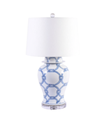 Blue & White Lover Locks Table Lamp-Large
