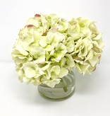Large Hydrangea x3 in 5" Cylinder-Faux Water (Light Green)