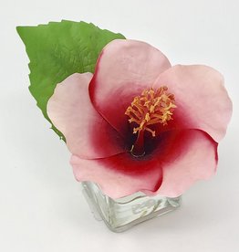 Hibiscus Votive-Faux Water (Pink Red)