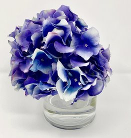 Hydrangea in 4" Cylinder-Faux Water (Lavender Purple)